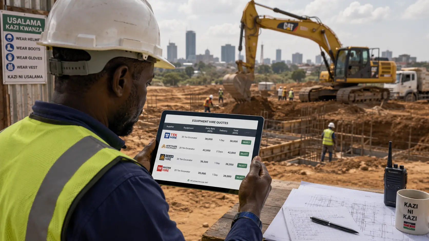 saving on construction equipment hire cost in Kenya