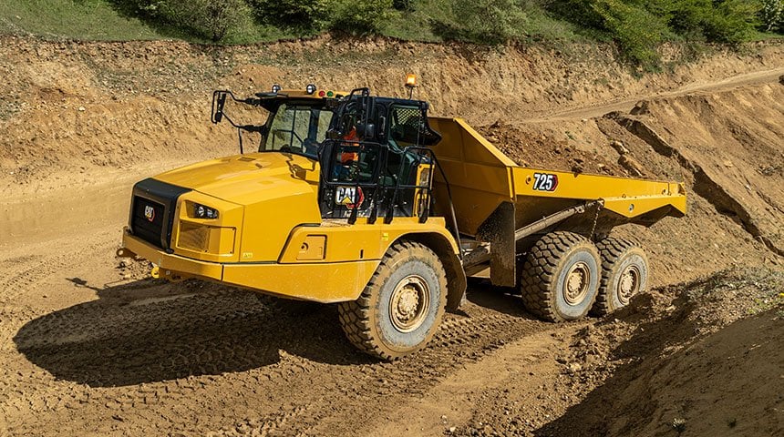 CAT articulate dump truck; popular mining equipment in Africa